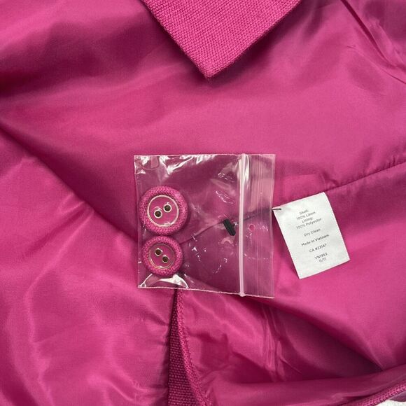 Talbots Linen Blazer Women Size 16 Petite Pink Office Lined Barbiecore - Picture 8 of 10